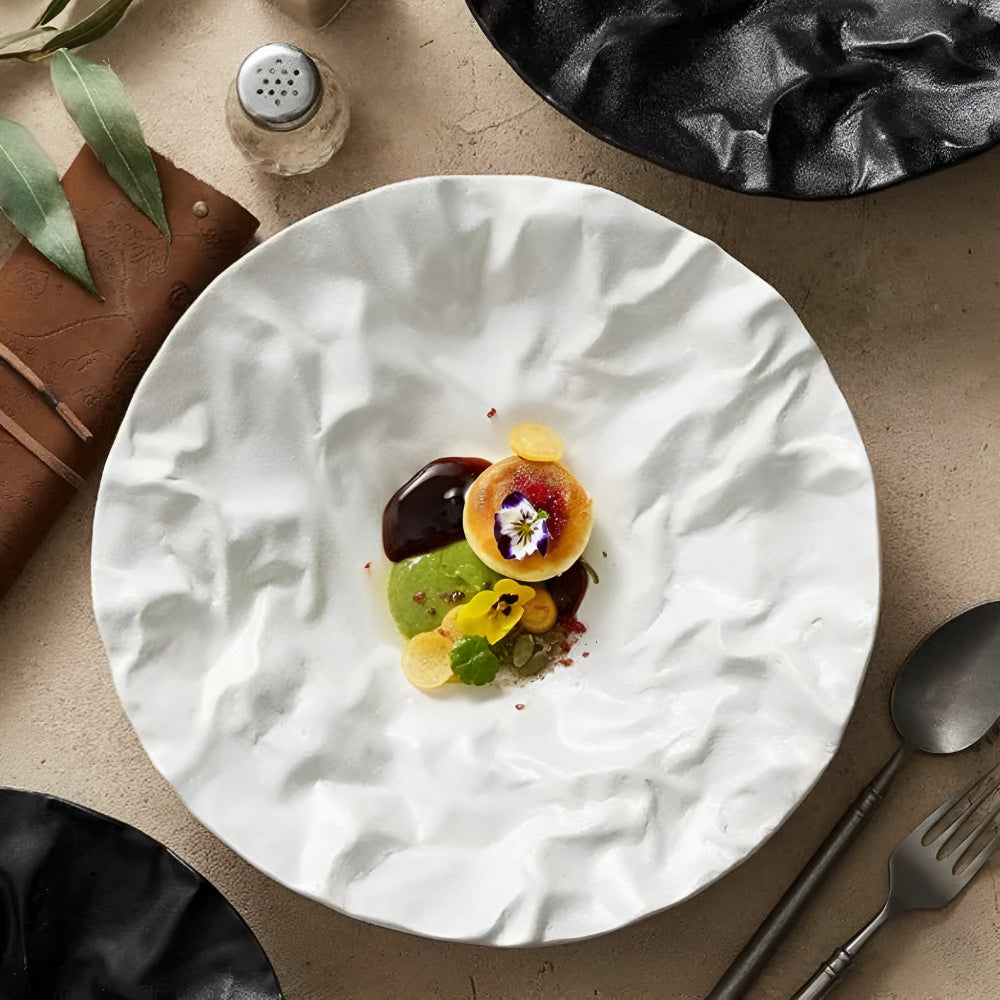 BowLift | Artisan Wrinkled Paper Ceramic Plate