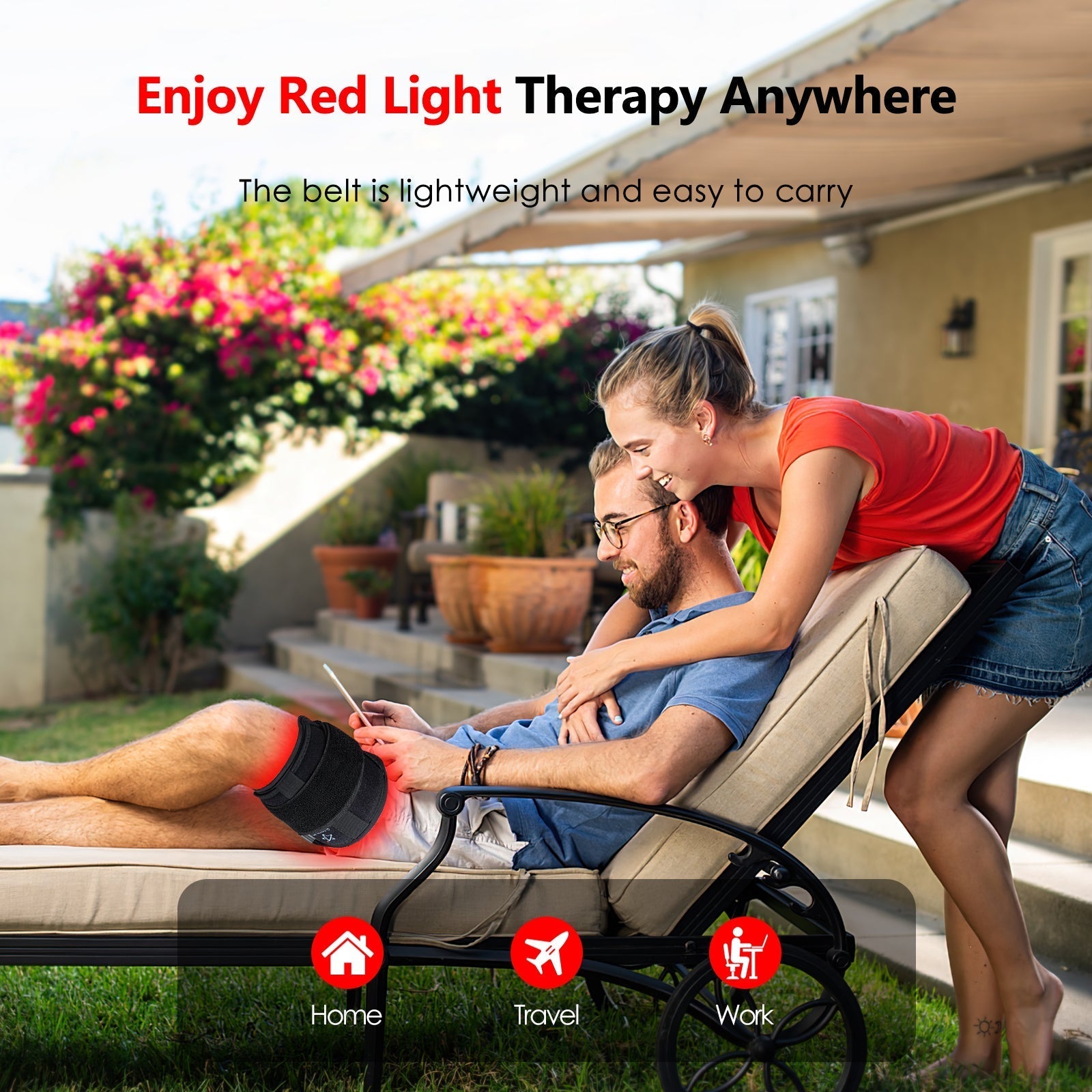 BowLift | At Home Infrared Red Light Therapy Belt Pad for Pain Relief with 60 LED