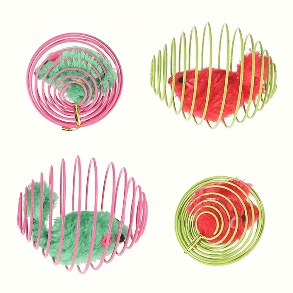 Interactive Cat Spring Toy Set