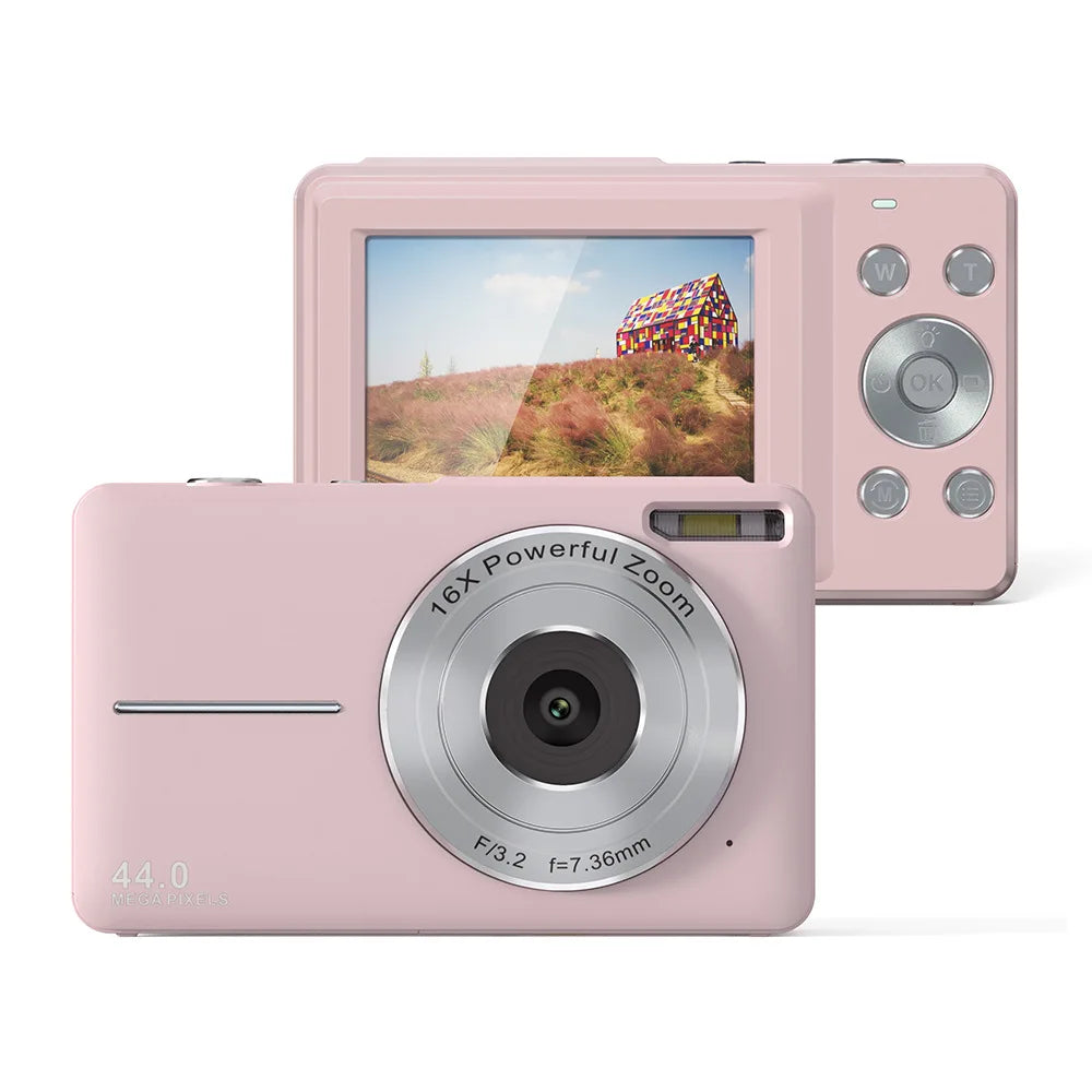 BowLift | Portable Digital Camera 1080P 44MP with 16X Zoom β Compact Vlogging Camera with LCD Screen, Rechargeable, Perfect for Teens and Students