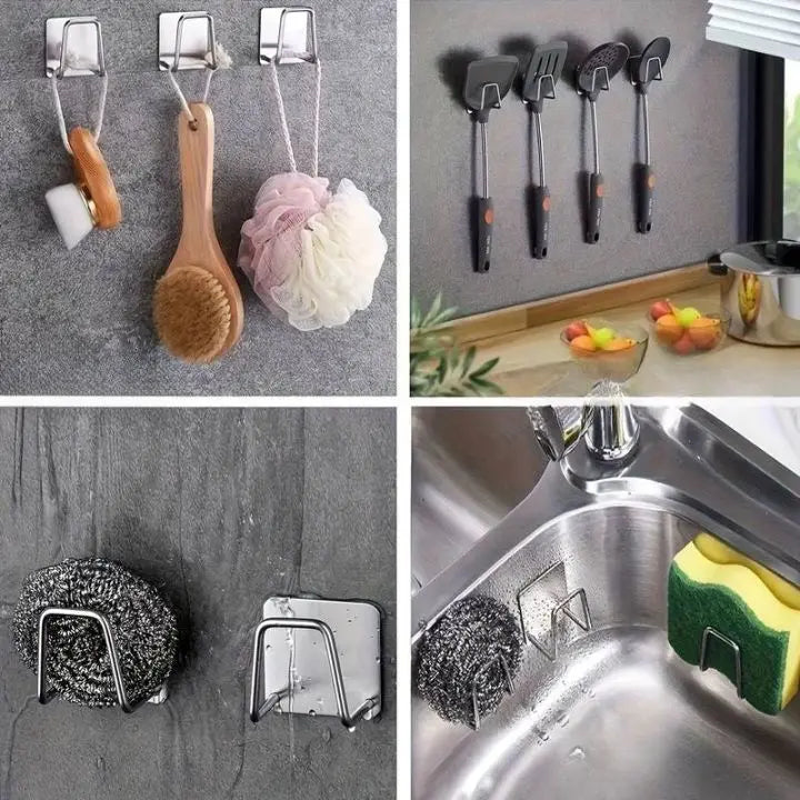 BowLift | 4 pieces | Stainless steel wall holder – Self-adhesive and space-saving