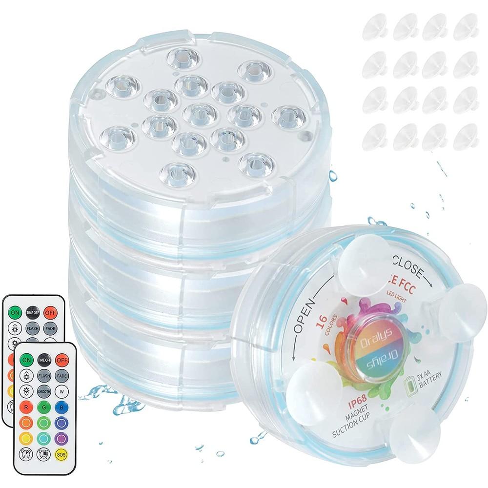 BowLift | 4-Pack: Decorative waterproof battery-operated LED lights - 16 changing colors