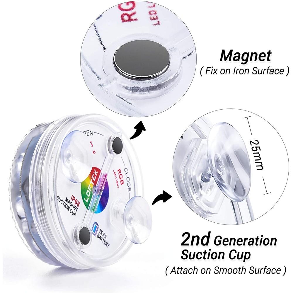 BowLift | 4-Pack: Decorative waterproof battery-operated LED lights - 16 changing colors