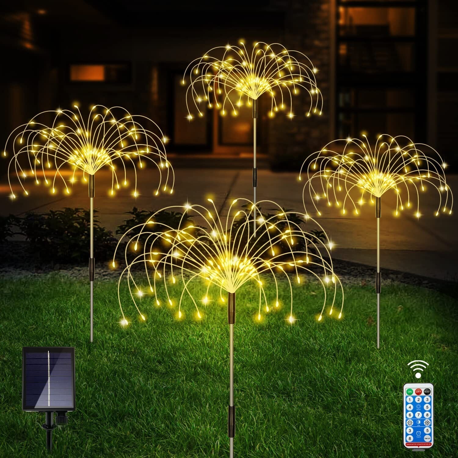 BowLift | 4-Pack: Solar Lights Outdoor, Warm White Garden Lights