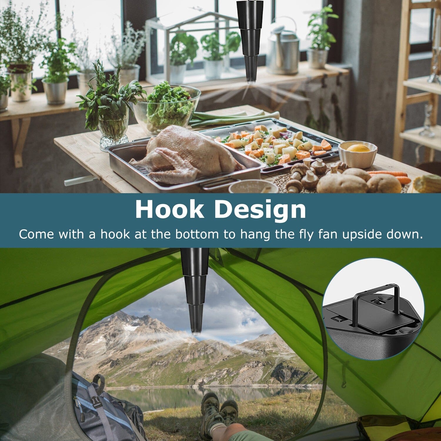 BowLift | 4-Piece: Fly Repellent Fan Table Battery Operated Insect Repellent