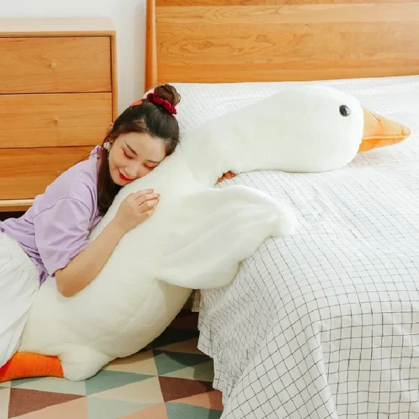 BowLift | Big White Goose Throw Pillow Duck Sleeping Plush Toy Big Goose Doll Stuffed Toy