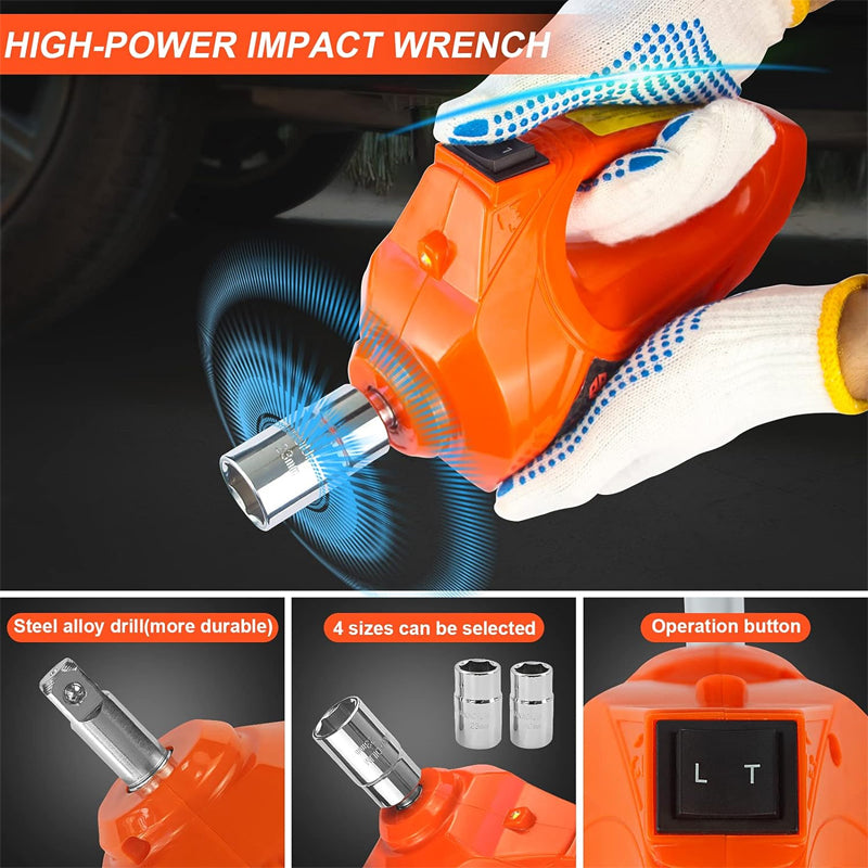 BowLift | Electric Car Jack 5 Ton 12V Hydraulic Car Jack Lift with Electric Impact Wrench for Change Tires
