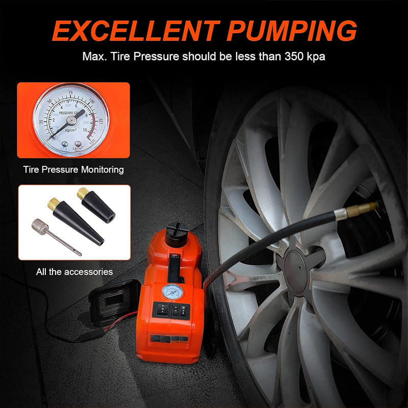 BowLift | Electric Car Jack 5 Ton 12V Hydraulic Car Jack Lift with Electric Impact Wrench for Change Tires