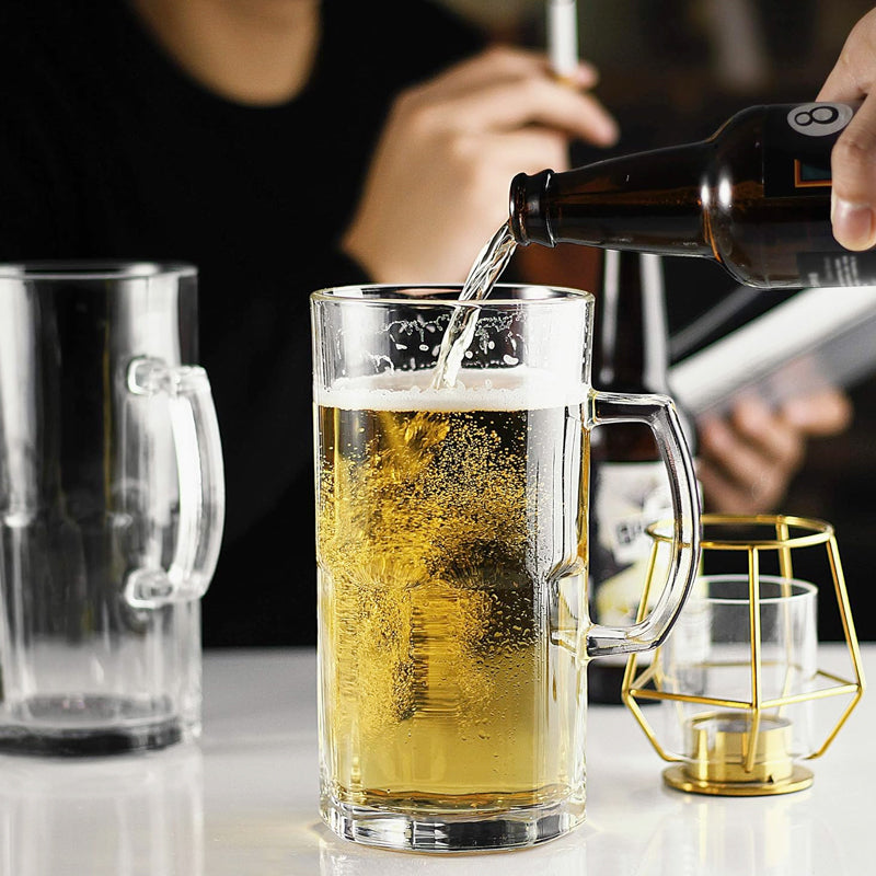BowLift | 1000ml/34oz Large Beer Mug Super Mug Coffee Tea Glassware Durable Wine Tumbler