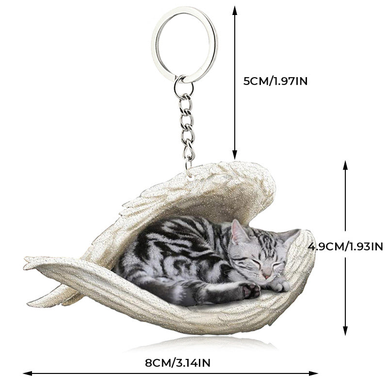 BowLift | Acrylic Cat Angel Keychain