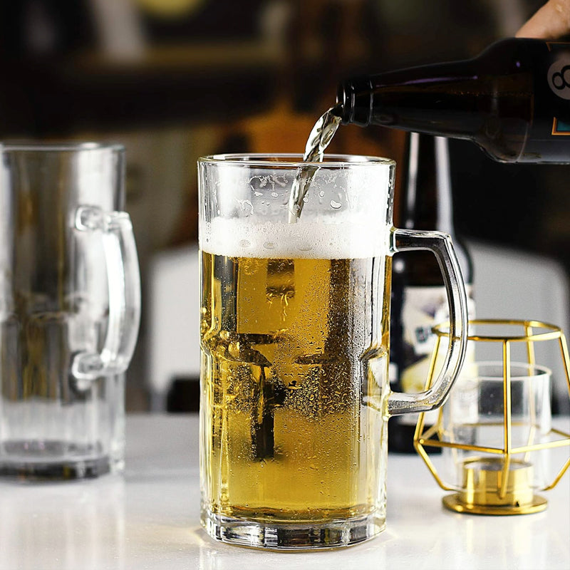 BowLift | 1000ml/34oz Large Beer Mug Super Mug Coffee Tea Glassware Durable Wine Tumbler
