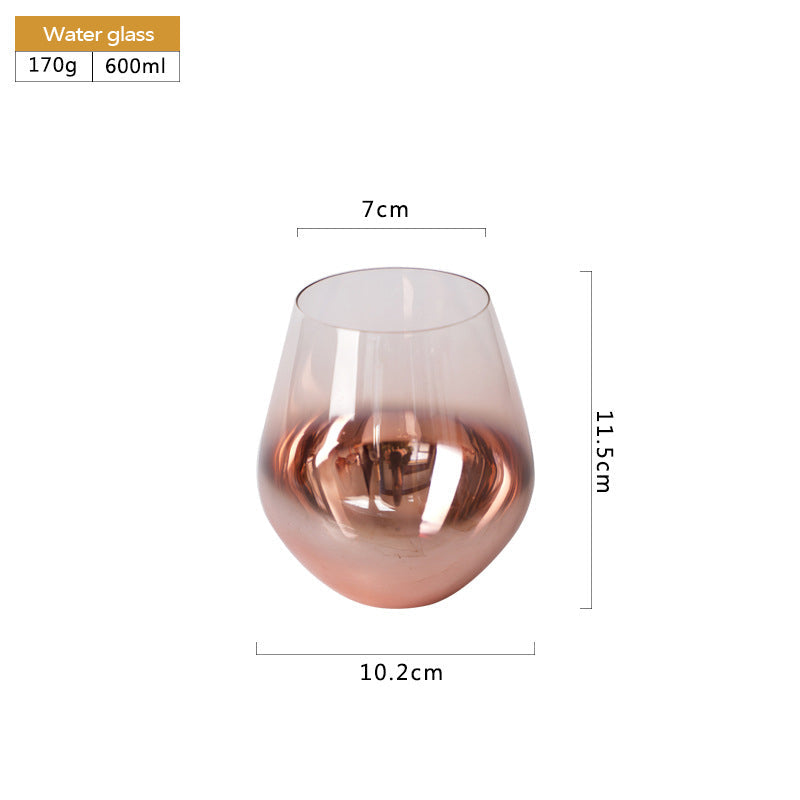 BowLift | Rose Gold Wine Stemware Lead-Free Glass 470ml 330ml 600ml Premium Crystal Clear Glass