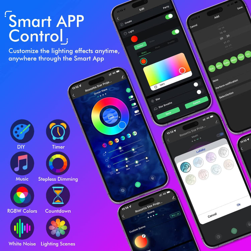 BowLift | 4 In 1 Star and Galaxy Projector with Bluetooth Speaker