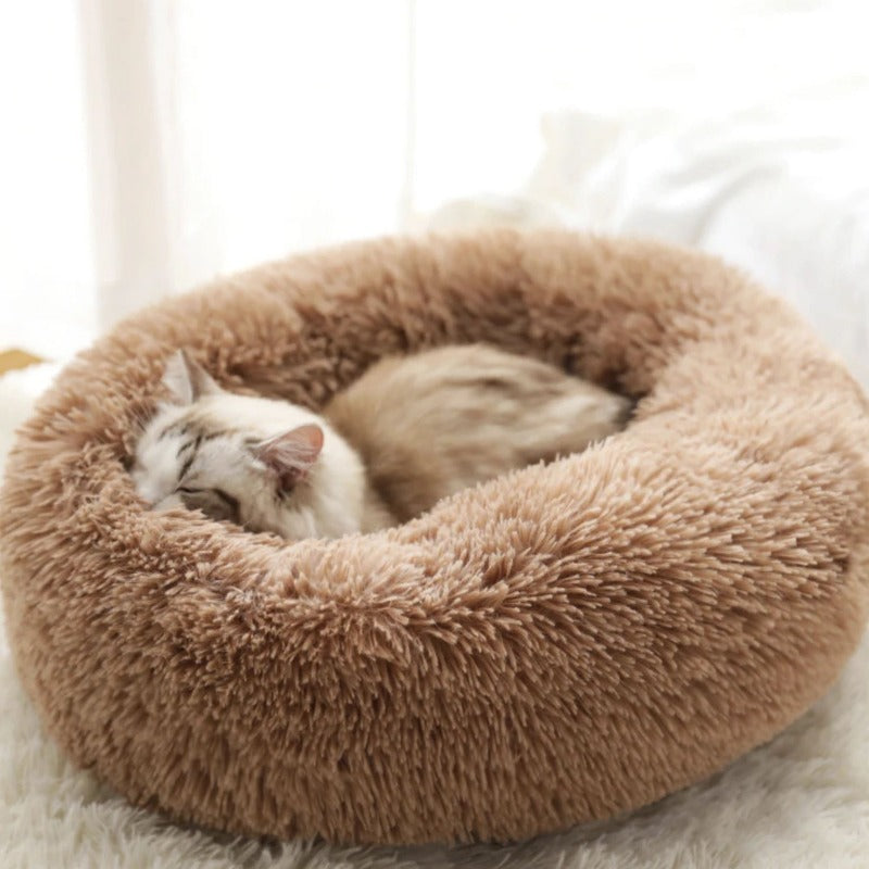 BowLift | PawNest Calming Donut Cat Bed | Round Plush Nest | Stress-Reducing & Cozy | Perfect for Cats & Small Dogs