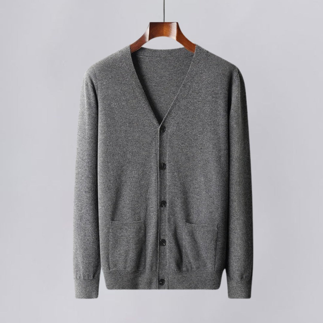 Soft Cashmere Cardigan with Button Front and Pockets