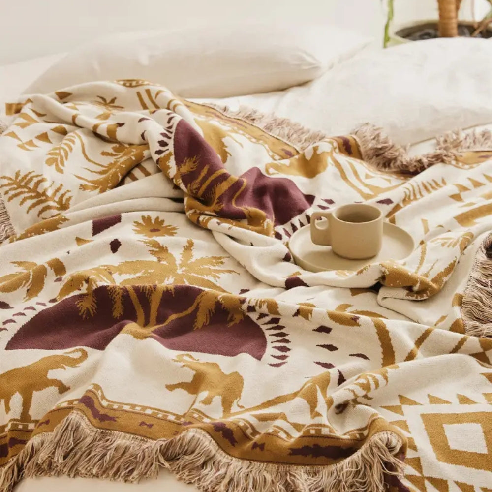 BowLift | Azura Boho Geometric Knit Blanket