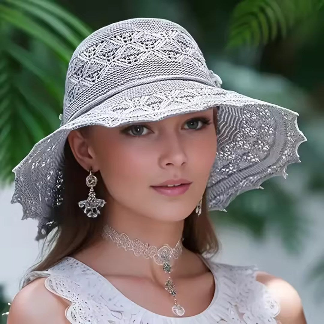 Brimora – Elegant Crochet Bucket Hat with Floral Detail