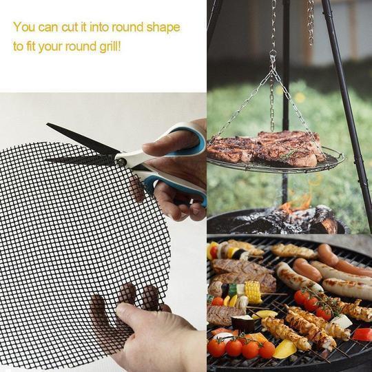 BowLift | Teflon Non-stick BBQ Grill Mesh Mat for reusable cleaning