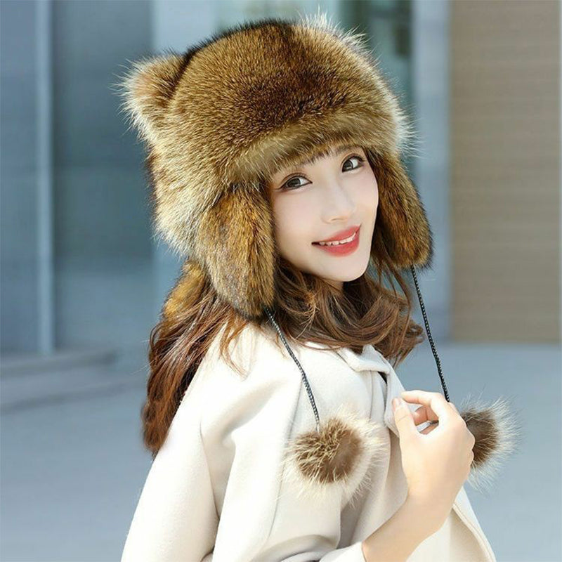 BowLift | Cute Faux fur Raccoon Tail Parent-Child Plush Hat