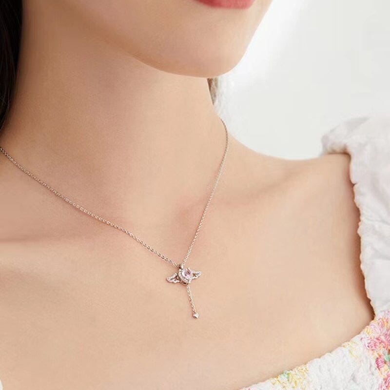 BowLift | Pink Angel Wings Necklace