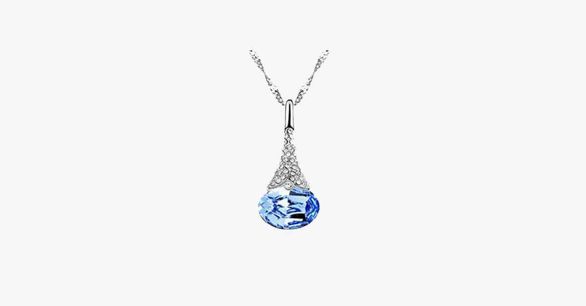BowLift | Crystal Water Drop Pendant - Multicolored Austrian Crystals with Lobster Clasp