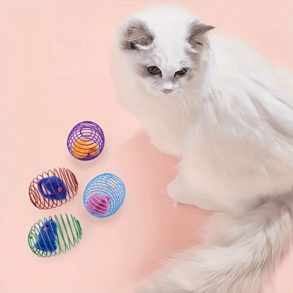 Interactive Cat Spring Toy Set