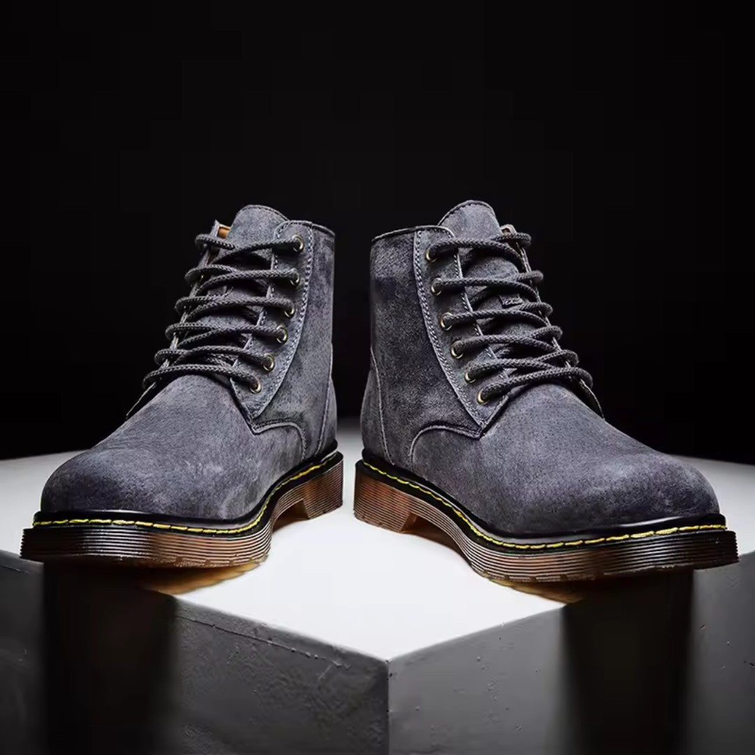 Suede Lace-Up Boots with Rugged Comfort