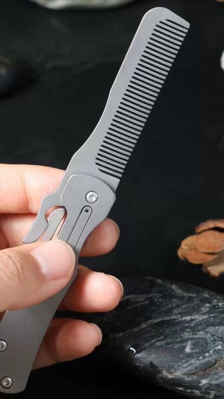 BowLift | Pure Titanium Folding Comb - Anti-Static Travel Massage Comb