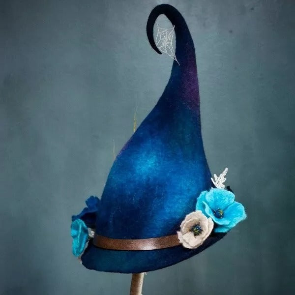 BowLift | HexaHat – Handmade Felt Witch Hat made of Merino Wool & Silk Chiffon