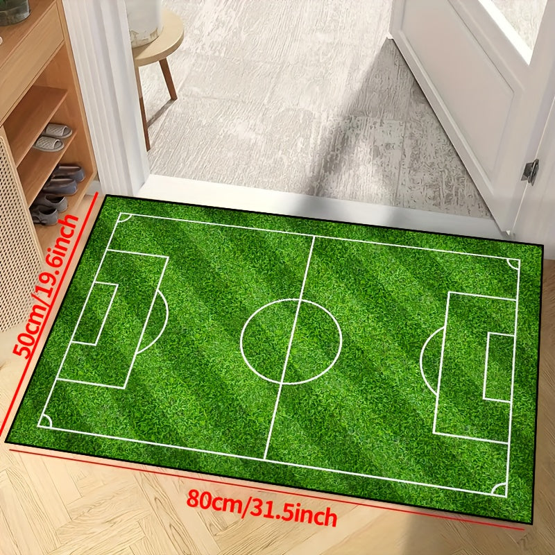 BowLift | Football Field Pattern Carpet - non-slip washable lounge mats for living room, bedroom, garden or gaming room