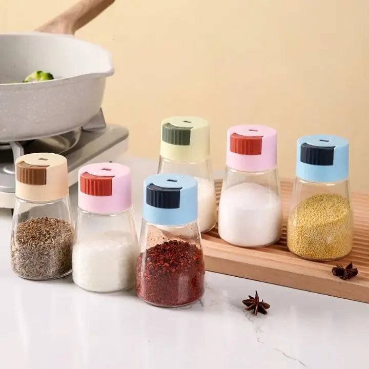 BowLift | 4-piece set of adjustable glass spice containers – for stylish seasoning