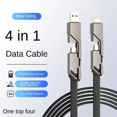 BowLift | 4-in-1 Multi-device Charging Cable — Fast Charging with Anti-tangle Design