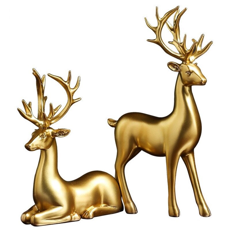 BowLift | Golden Couple Deer Figurines