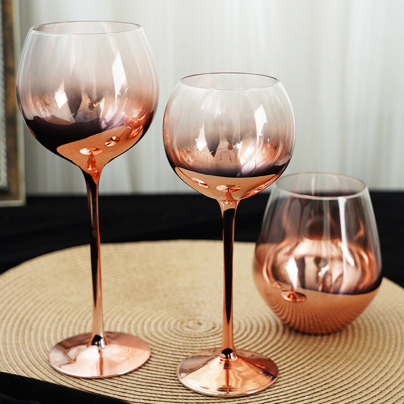 BowLift | Rose Gold Wine Stemware Lead-Free Glass 470ml 330ml 600ml Premium Crystal Clear Glass