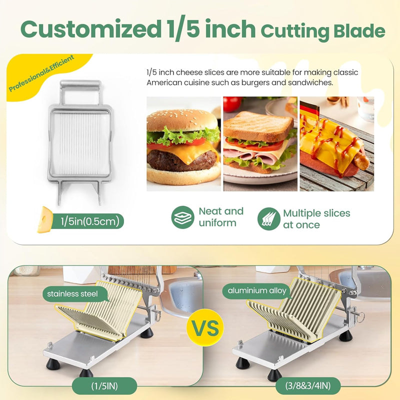BowLift | 0.2" Cheese Cutter Commercial Block Cheese Cutter Board Cheese Slicer with 316 Stainless Steel Wire