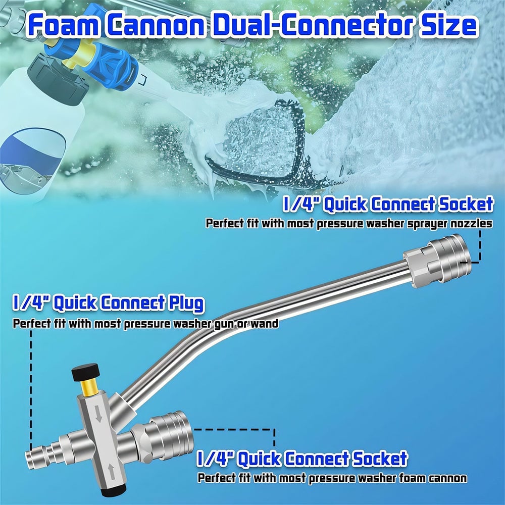 BowLift | Enhance Your Car Washing Experience - Foam Cannon Dual Connector Accessory