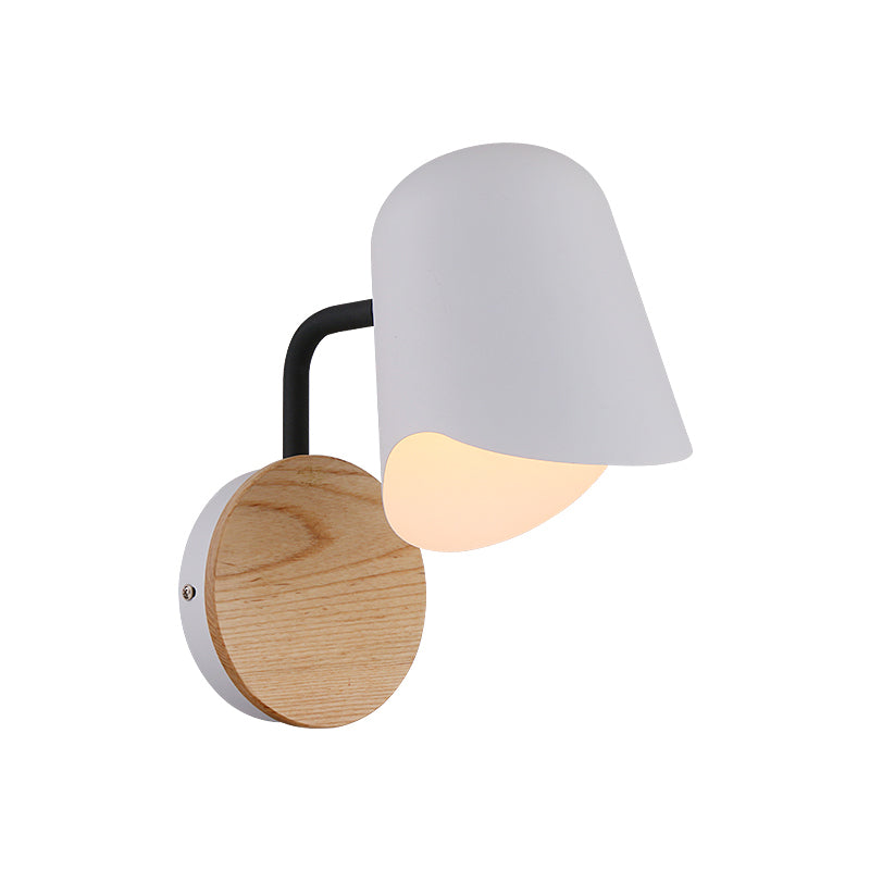 BowLift | Wall Mount Lamp made of Metal Nordic 1-Light White/Black Wall Light with Right Arm Angle