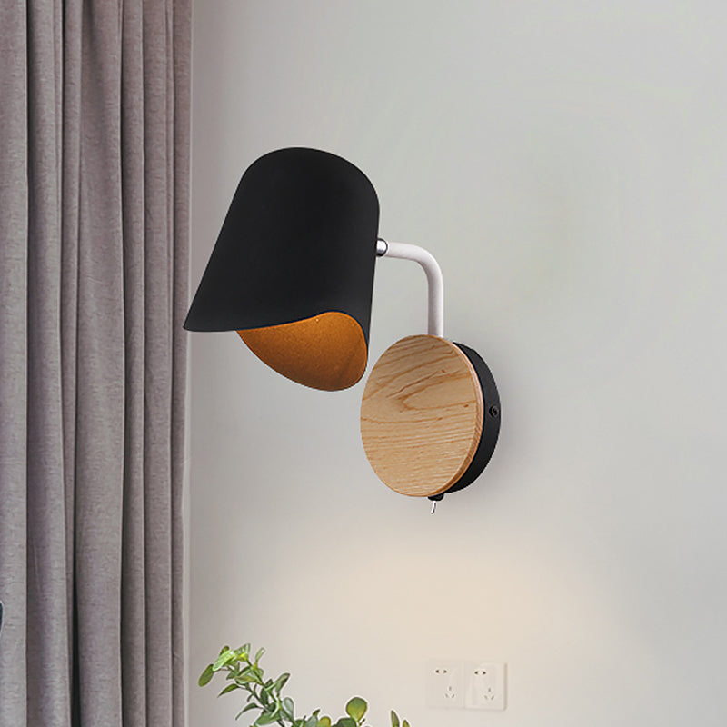 BowLift | Wall Mount Lamp made of Metal Nordic 1-Light White/Black Wall Light with Right Arm Angle