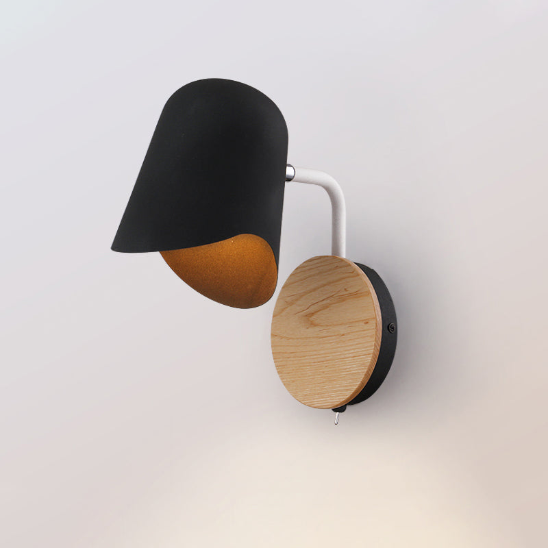 BowLift | Wall Mount Lamp made of Metal Nordic 1-Light White/Black Wall Light with Right Arm Angle