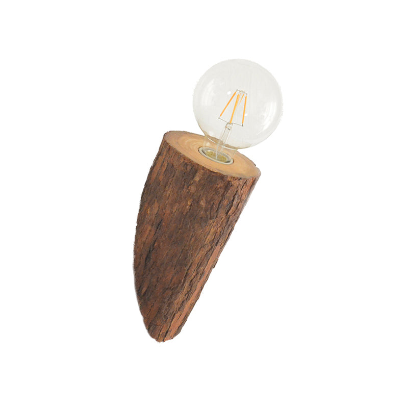 BowLift | Shaped tube wood wall lighting unit country house 1-head living room wall-mounted wall lamp in brown