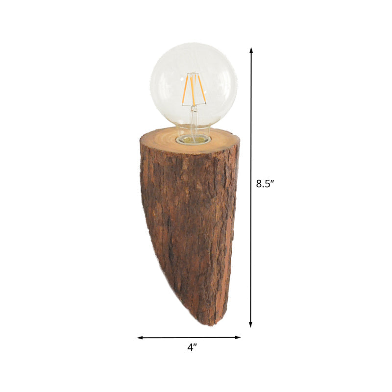 BowLift | Shaped tube wood wall lighting unit country house 1-head living room wall-mounted wall lamp in brown