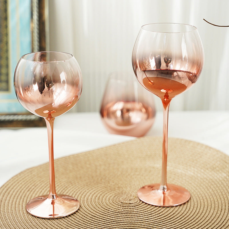 BowLift | Rose Gold Wine Stemware Lead-Free Glass 470ml 330ml 600ml Premium Crystal Clear Glass