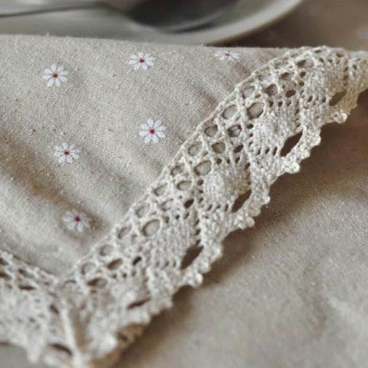 BowLift | Daisy Print Cotton Linen Tablecloth