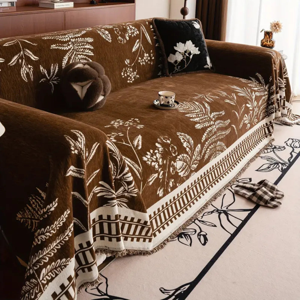 BowLift | Foliage Floral Chenille Sofa Cover