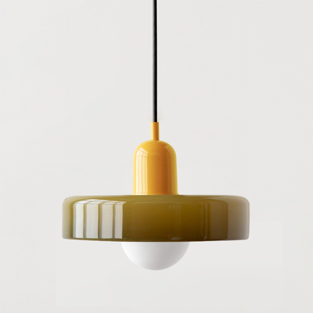 BowLift | Coloured Glass Pendant Light – Elegant Bauhaus-Style Hanging Lamp for Living Room & Dining Area