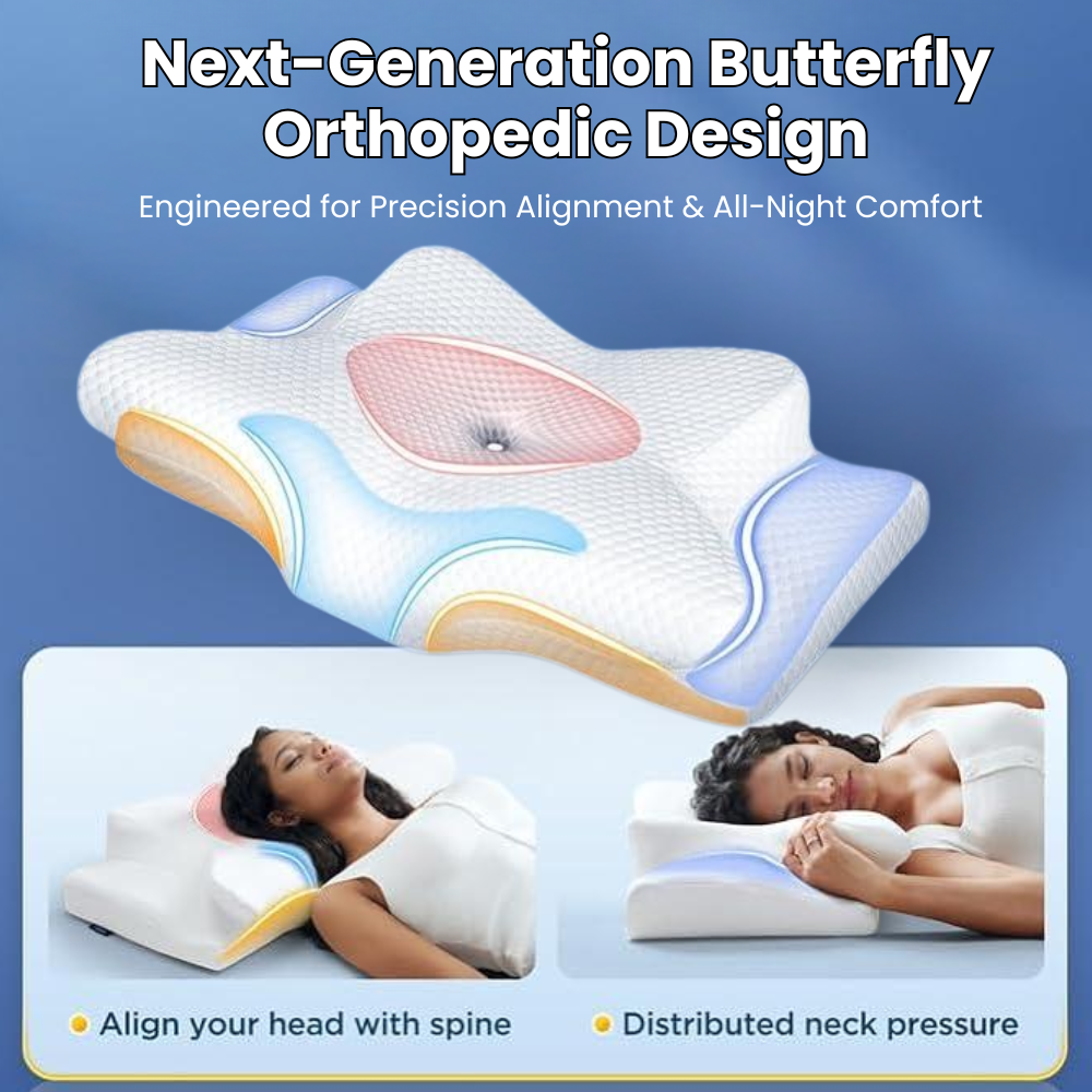 BowLift | Pillow for Back & Shoulder Pain Relief – Orthopedic Memory Foam Posture Pillow for Neck, Shoulder & Spinal Alignment Support