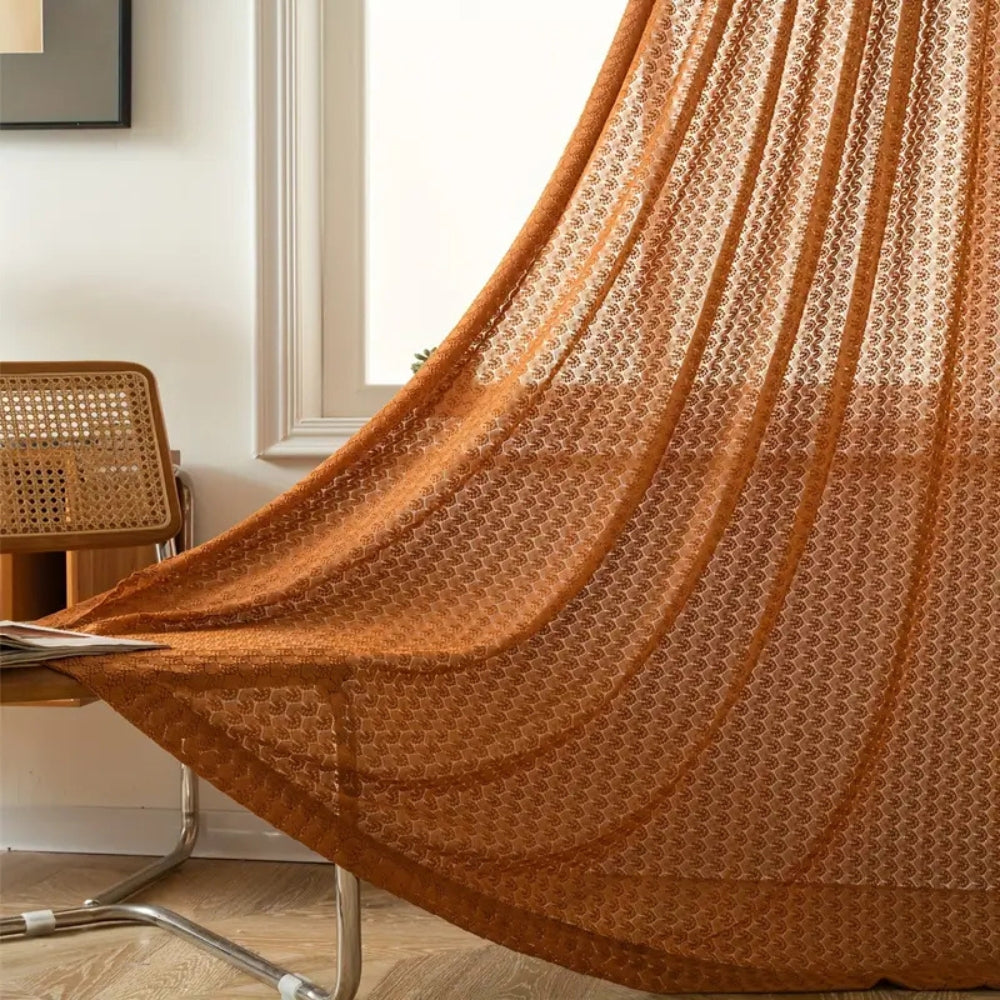 BowLift | Amber Glow Boho Crochet Window Curtain Panel