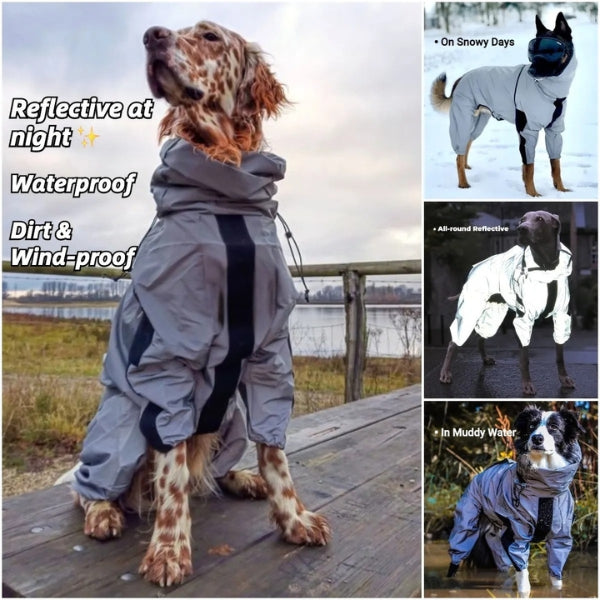 BowLift | Dog Rain Coat with Legs - Waterproof Dog Jacket for Small and Large Breeds | UK Cozy Winter Wear