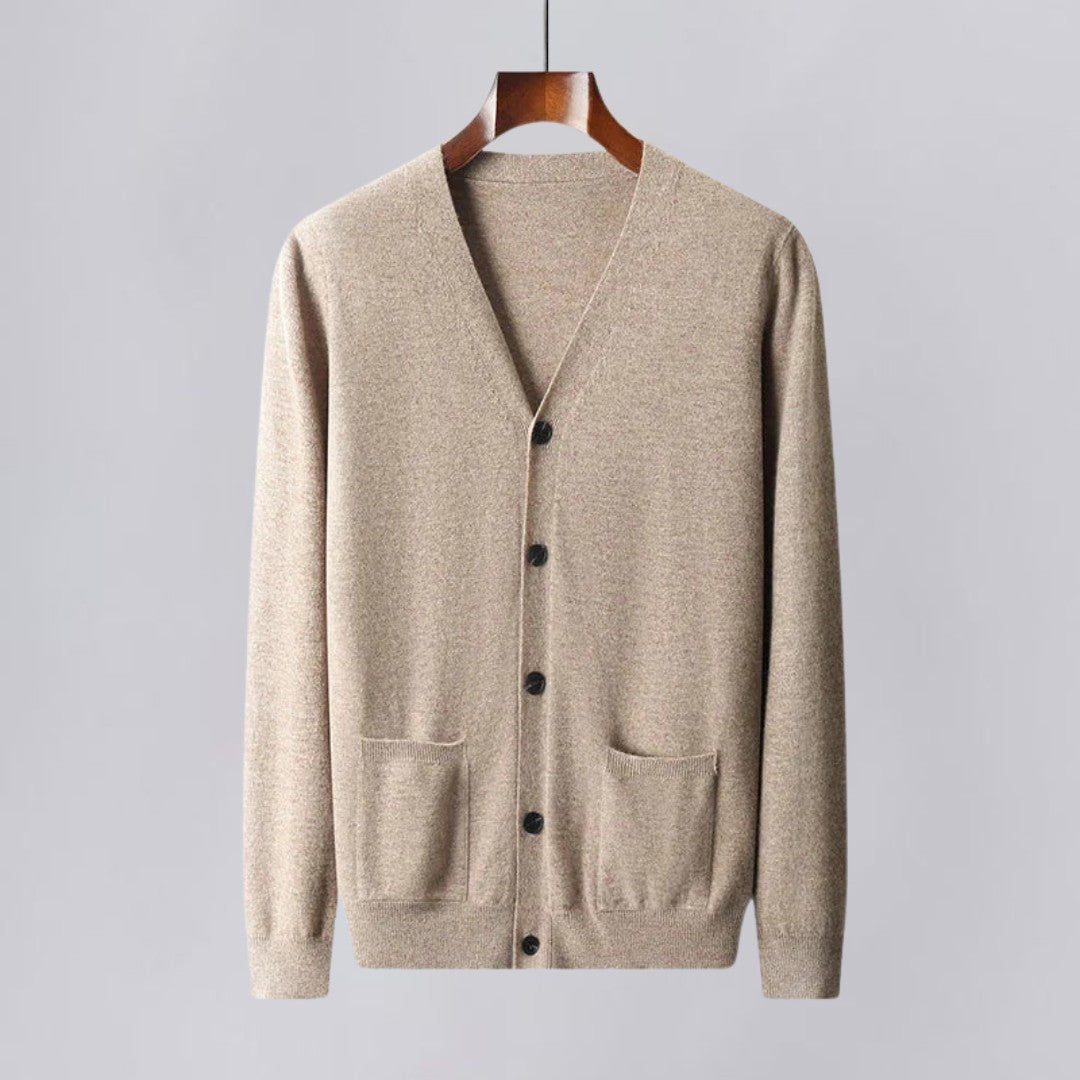 Soft Cashmere Cardigan with Button Front and Pockets