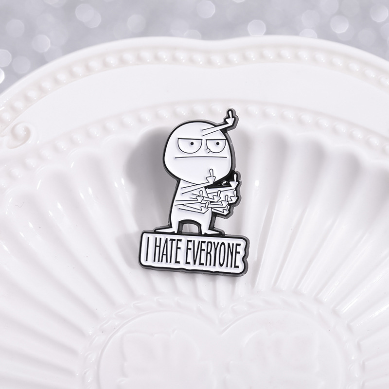 BowLift | I HATE ALL funny brooch